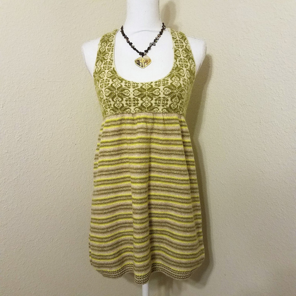 Free People Dresses & Skirts - Free People Knit Tank Dress Jumper Olive Cream
